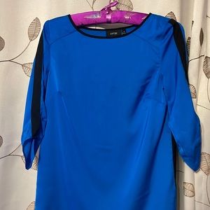 Royal blue and black dress top